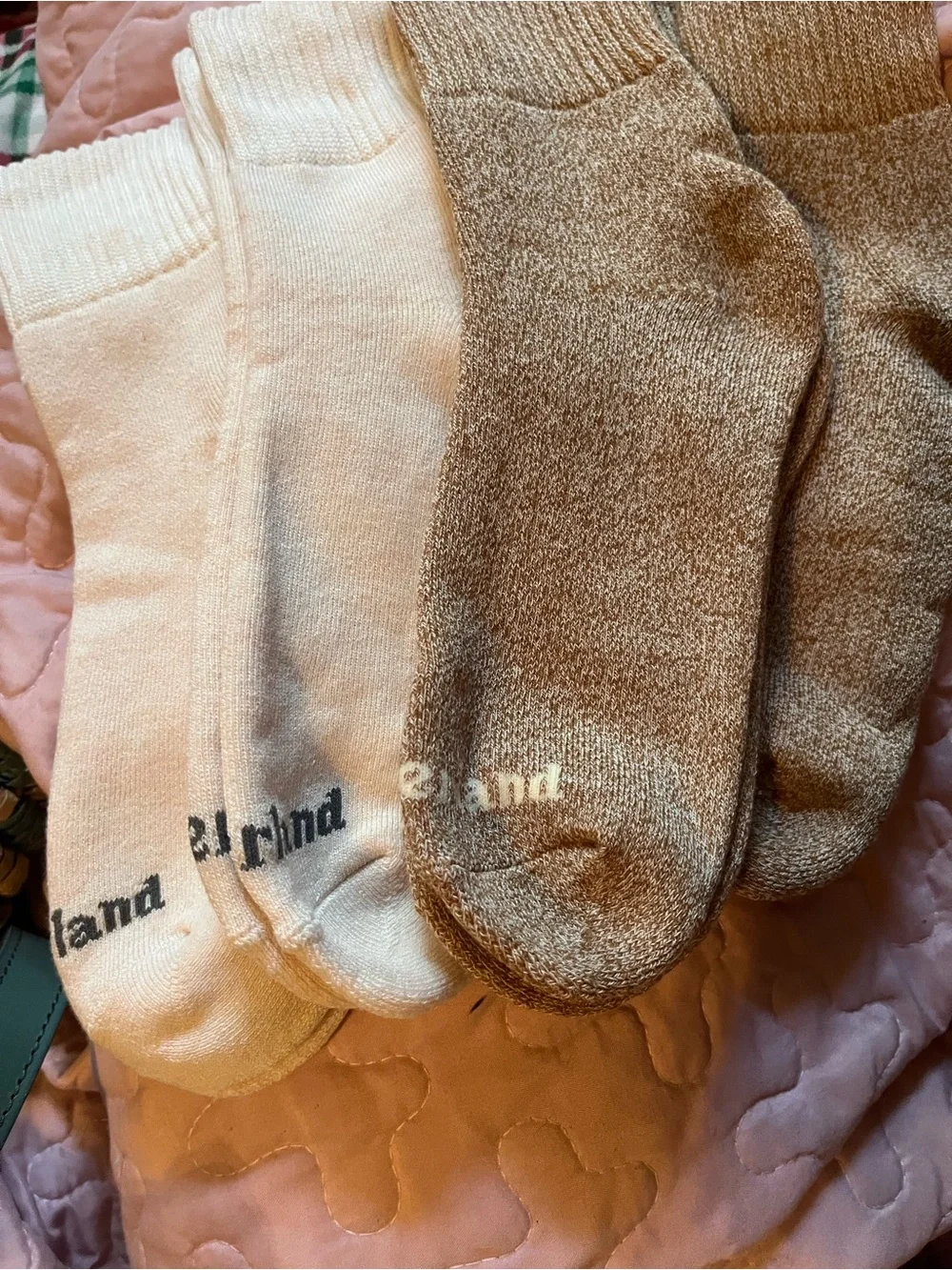 Timberland Men's Crew Sock Duo in Cream and Brown Heather 4 pairs